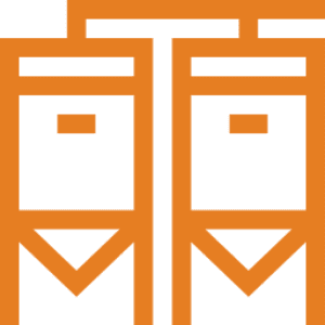 Abstract orange and black geometric pattern.