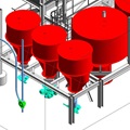 A 3 d image of the inside of an industrial plant.